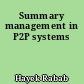 Summary management in P2P systems