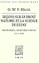 Leçons sur le droit naturel et la science de l'État : (Heidelberg, semestre d'hiver 1817-1818) : suivies des Remarques de l'Introduction aux leçons de 1818-1819