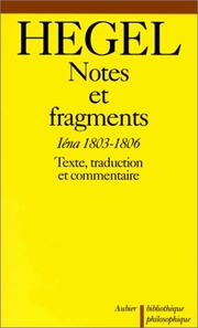 Notes et fragments : Iéna 1803-1806