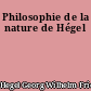 Philosophie de la nature de Hégel