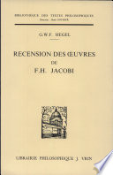 Recension des œuvres de F.H. Jacobi