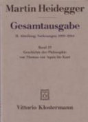 Gesamtausgabe : II. Abteilung : Vorlesungen 1919-1944 : Band 23 : Geschichte der Philosophie von Thomas von Aquin bis Kant