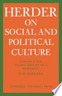 J. G. Herder on social and political culture