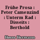 Frühe Prosa : Peter Camenzind : Unterm Rad : Disseits : Berthold
