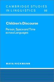 Children's discourse : person, space and time across languages