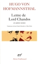 Lettre de Lord Chandos et autres textes sur la poésie