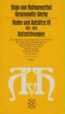 Reden und Aufsätze : III : 1925-1929 : Buch der Freunde : Aufzeichnungen, 1889-1929