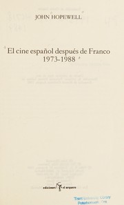 El Cine espanol despues de Franco 1973-1988