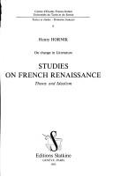 Studies on French Renaissance : theory and idealism