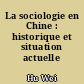 La sociologie en Chine : historique et situation actuelle