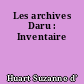 Les archives Daru : Inventaire