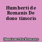 Humberti de Romanis De dono timoris