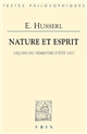 Nature et esprit : leçons du semestre d'été 1927