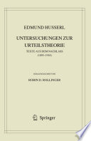 Untersuchungen zur Urteilstheorie : Texte aus dem Nachlass, 1893-1918