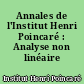 Annales de l'Institut Henri Poincaré : Analyse non linéaire