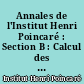 Annales de l'Institut Henri Poincaré : Section B : Calcul des probabilités et statistiques