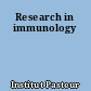 Research in immunology