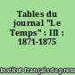 Tables du journal "Le Temps" : III : 1871-1875