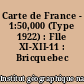 Carte de France - 1:50,000 (Type 1922) : Flle XI-XII-11 : Bricquebec