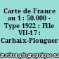 Carte de France au 1 : 50.000 - Type 1922 : Flle VII-17 : Carhaix-Plouguer