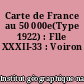 Carte de France au 50 000e(Type 1922) : Flle XXXII-33 : Voiron