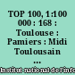 TOP 100, 1:100 000 : 168 : Toulouse : Pamiers : Midi Toulousain : tourisme et découverte