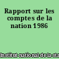 Rapport sur les comptes de la nation 1986