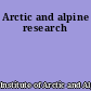 Arctic and alpine research