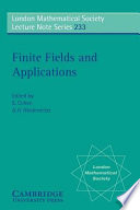 Finite fields and applications : proceedings of the third international conference, Glasgow, July 1995