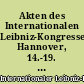 Akten des Internationalen Leibniz-Kongresses Hannover, 14.-19. November 1966