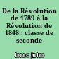 De la Révolution de 1789 à la Révolution de 1848 : classe de seconde