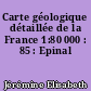 Carte géologique détaillée de la France 1:80 000 : 85 : Epinal