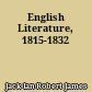 English Literature, 1815-1832