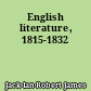 English literature, 1815-1832