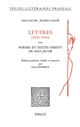 Lettres, 1925-1944 : avec poèmes et textes inédits de Max Jacob