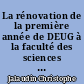 La rénovation de la première année de DEUG à la faculté des sciences de Nantes : éléments de sociologie