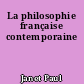 La philosophie française contemporaine