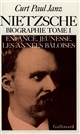 Nietzsche : biographie : Tome 1 : Enfance, jeunesse, les années bâloises