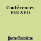 Conférences VIII-XVII