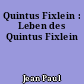 Quintus Fixlein : Leben des Quintus Fixlein