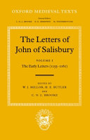 The letters of John of Salisbury : 1 : The early letters (1153-1161)