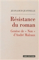 Résistance du roman : genèse de "Non" d' André Malraux