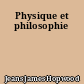 Physique et philosophie