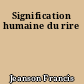 Signification humaine du rire