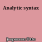 Analytic syntax