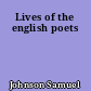 Lives of the english poets