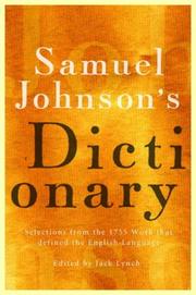Samuel Johnson's dictionary : selections from the 1755 work that defined the English language
