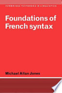 Foundations of french syntax