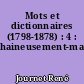 Mots et dictionnaires (1798-1878) : 4 : haineusement-maculer