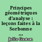 Principes géométriques d'analyse : leçons faites à la Sorbonne : Deuxième partie